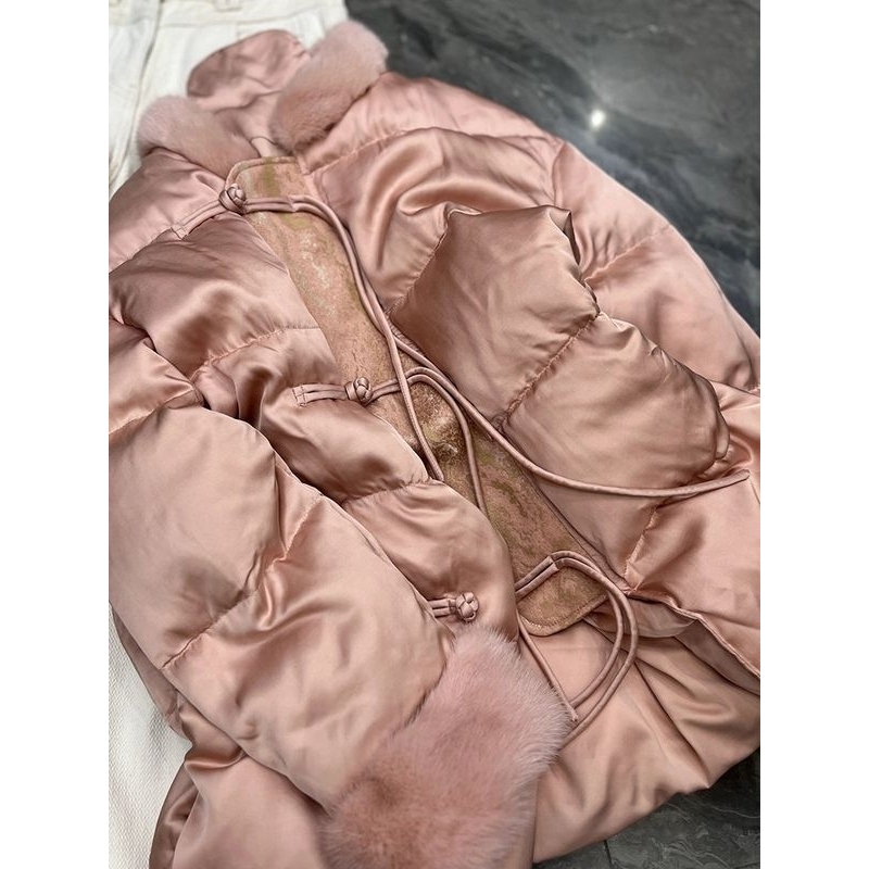 新中式国风粉色加厚外套女冬款2025新款唐装高级感超好看棉袄棉服