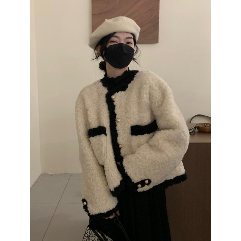 新款仿獭兔毛皮草毛毛大衣羊羔外套女秋冬季加厚时尚宽松棉服显瘦