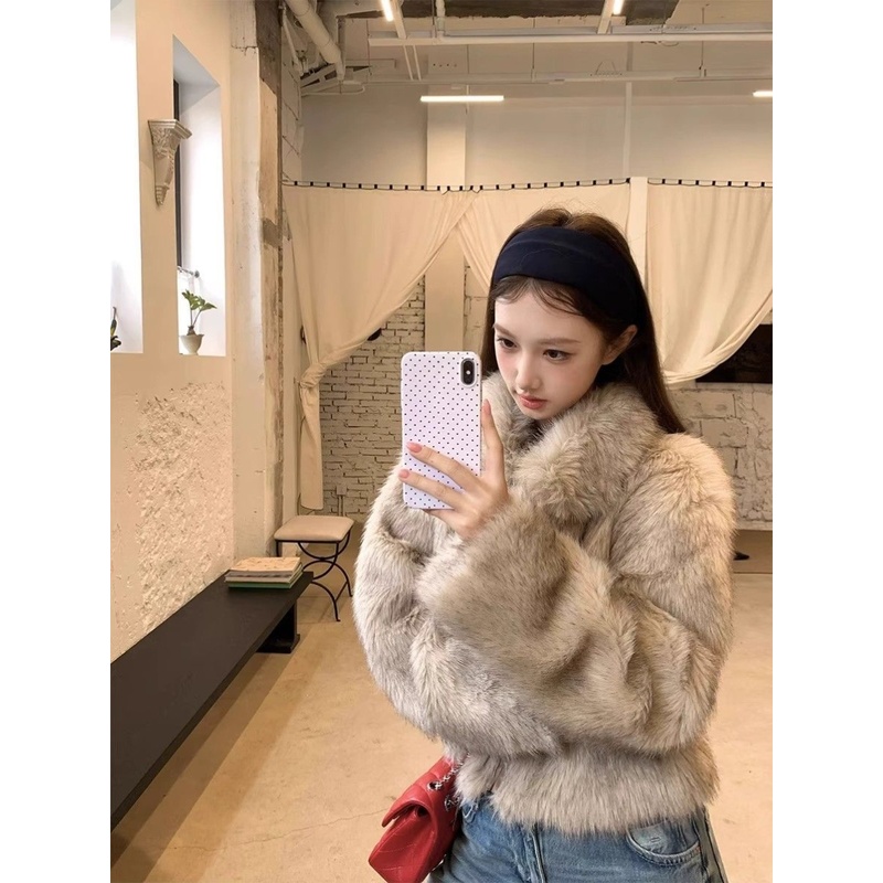 毛毛皮草外套女托卡2025冬季秋冬新款环保狐狸毛短款大衣年轻显瘦