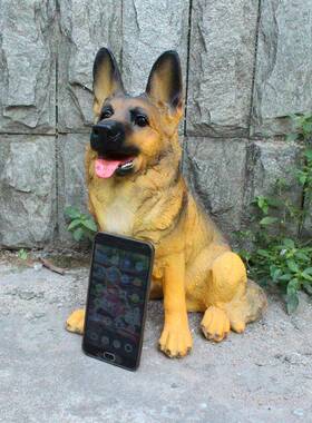 RQK户外树脂艺品真羊小狼工狗别墅庭院桌面摆件雕仿塑德国牧犬