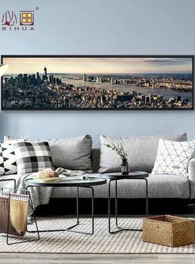 城市掠影饰壁卧室装画客48611厅沙背景画酒店床头发挂画软饰