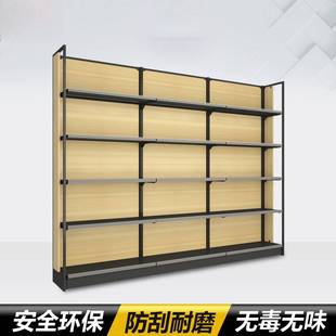 超市货架便利店专用展示柜钢木组装靠墙单面多层货架子端头中岛柜