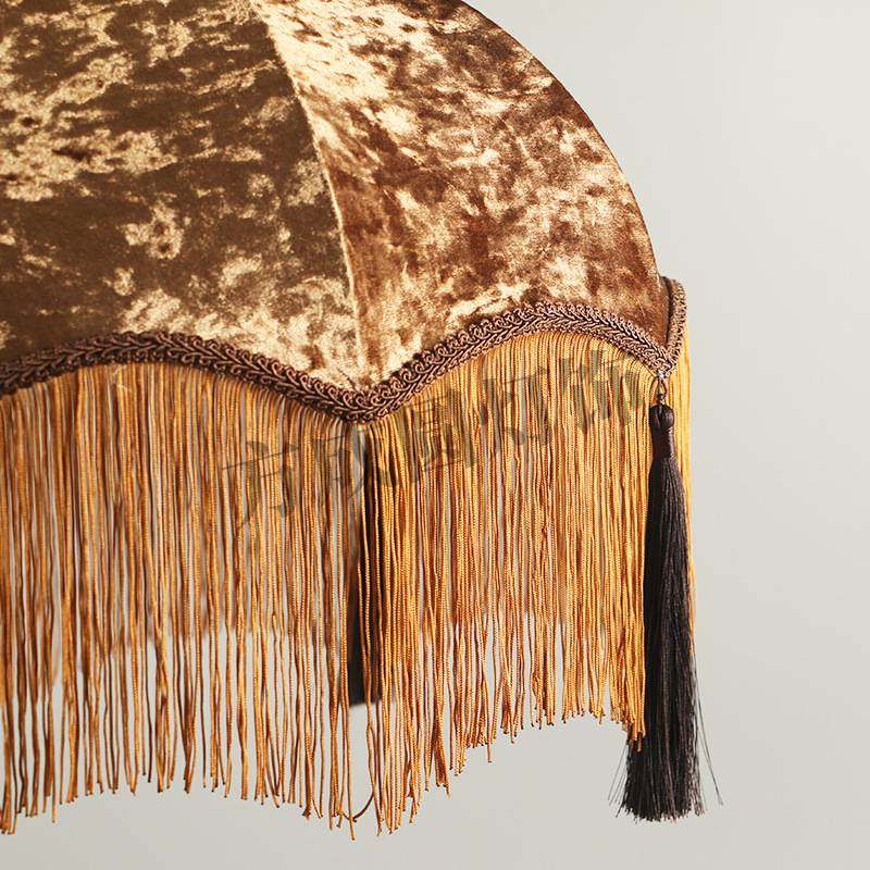 跨境流苏布艺灯罩法式复古客厅落地灯灯罩酒店餐桌吧台吊灯灯罩