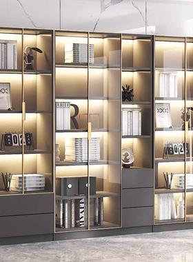 玻璃展示柜实木书玻门展示GCB体柜高档轻奢家用柜客璃厅一靠墙满