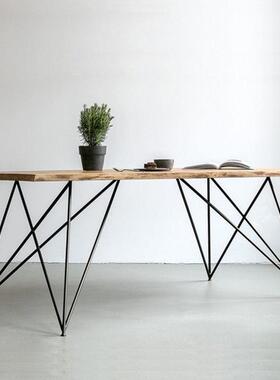 实木AZT公桌会办议桌工业风简形约现代长方电桌脑子工作台