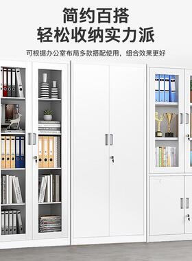 厚钢制文件柜办公室室资务料书柜铁皮储加物柜财凭证XTW柜档案资