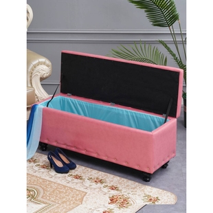 试衣间凳子收纳凳加高储物凳实木可坐卧室放衣服凳床边加宽长条凳