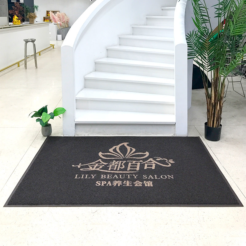 3D喷印地毯定制logo欢迎光临进门脚垫门垫电梯企业迎宾防水地垫