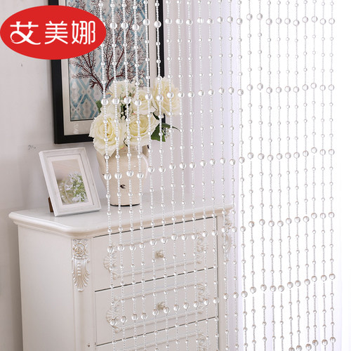 水晶珠帘客厅隔断帘玄关卧室厕所免打孔门帘子欧式家用装饰过道帘