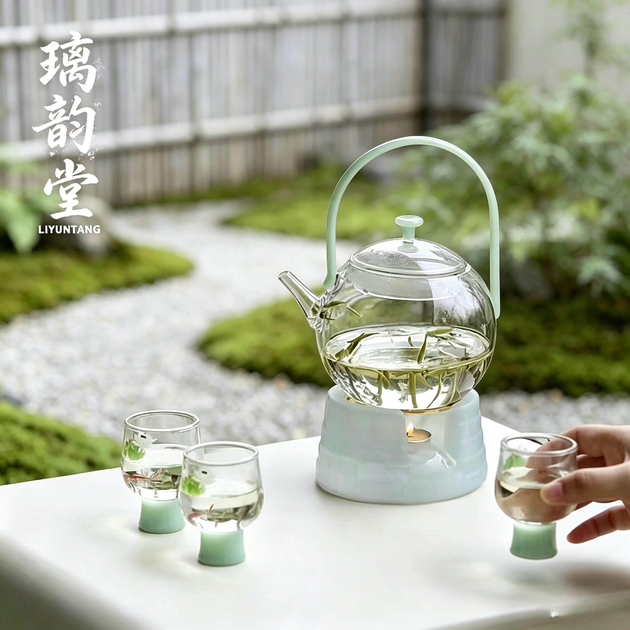玻璃茶壶泡NBM茶茶家用耐高温单容壶大量提梁壶过茶滤花壶煮壶可