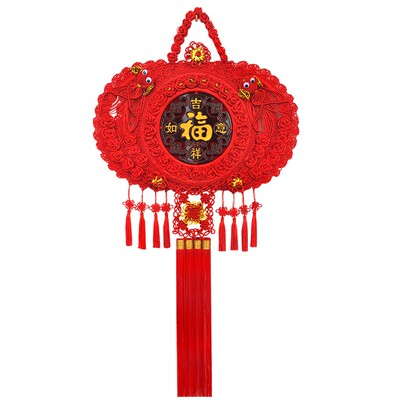 福佑富桃木中国结挂件客厅大号福字装饰家居玄关壁挂小平安节挂饰