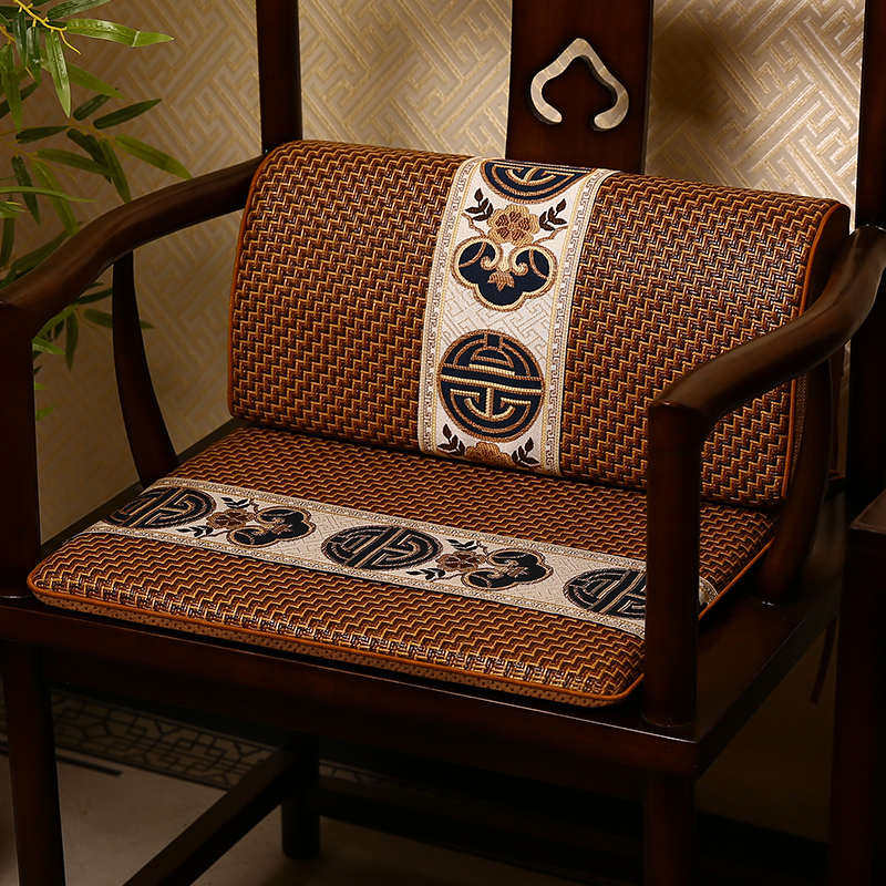 夏季凉席藤席中式红木座垫垫椅垫茶椅子坐垫透气椅凉定制实木圈椅
