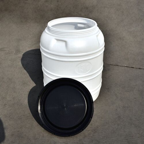 加厚立式塑料圆桶圆形带盖塑料水桶白色立式150L水产桶储水桶油桶