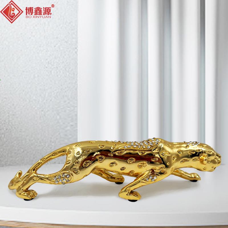 汽车金钱豹摆件车载金钱豹大号26厘米老摆件树脂老摆件摇头豹摆件