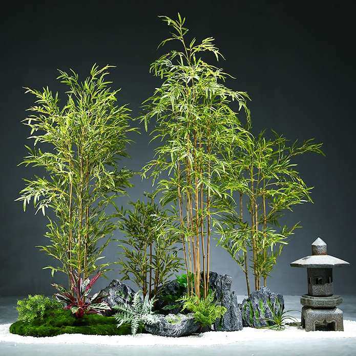 仿真装饰竹子屏风隔断落地盆栽 人造富贵竹绿植盆栽客厅装饰用