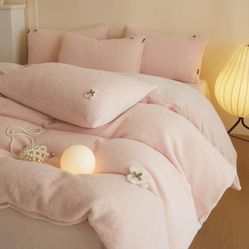 2025新款260克加厚全消光糯米绒阳光绒加厚保暖四件套床单那被套