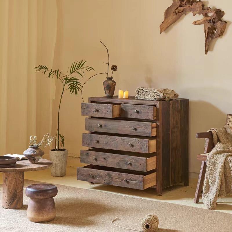 老榆木斗柜靠墙餐边柜实木茶具收纳柜民宿酒店储物柜家具茶桌边柜