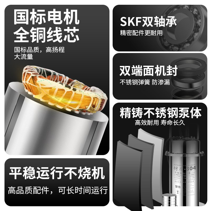 人民30不锈钢潜水泵高扬程耐腐蚀上海抽水排污切割式污水泵