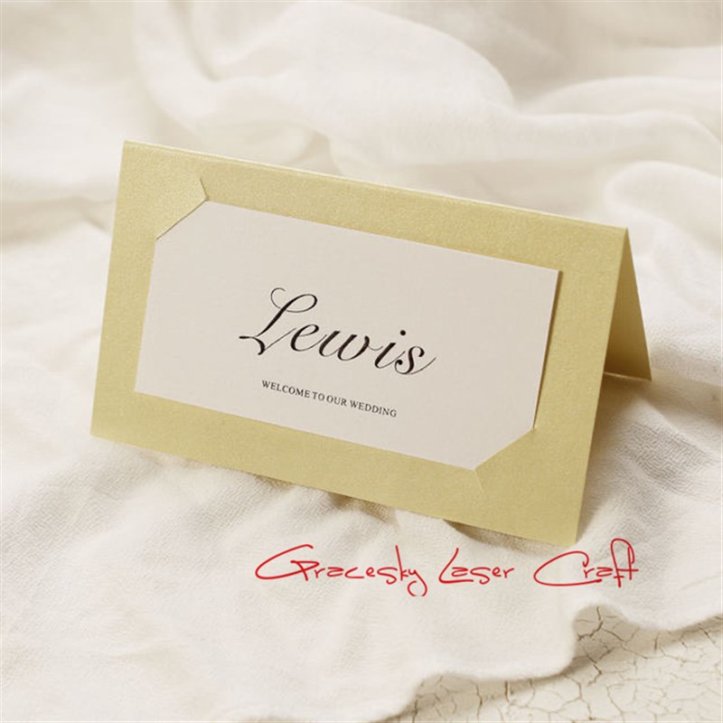 20张新款简约结婚嘉宾席位牌桌卡个性台卡商业会议高档名字坐席卡