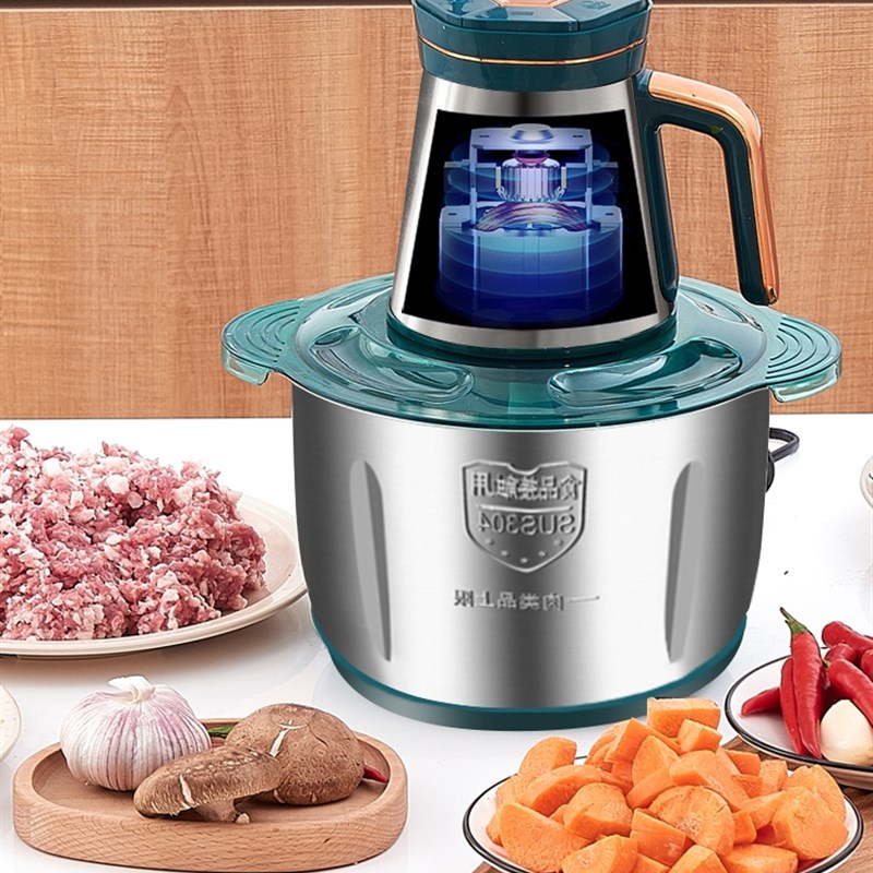 绞肉机不锈钢多功能电动商用5L大容量家用搅拌碎肉馅菜剁辣椒打蒜