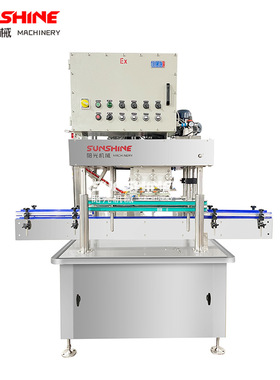 全自动连续上盖封口拧盖机塑料盖直线高速Ex防爆型旋盖六轮搓盖机