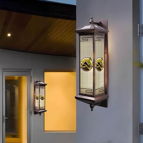 太阳能壁灯新中式户防水外院JH-41121墅大门过道阳台门灯庭室外院