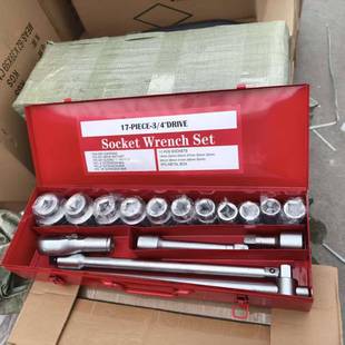 重型17件 4英寸驱动PPQ棘轮0扳手11PC公套筒1制9mm5mm铁盒汽修 套