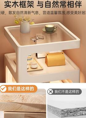 发边几代简约客厅实木小茶几头桌子创意卧室奶油风BJ015520床沙现