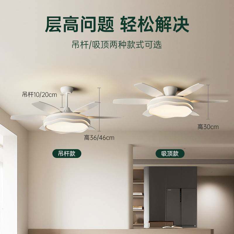 2025年新款护眼风扇灯客厅餐厅家用大尺寸吊扇奶油风广东中山灯具