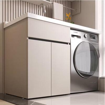 整板蜂窝铝洗衣石柜体台英盆阳台柜洗脸池CIO带搓板一组合伴侣