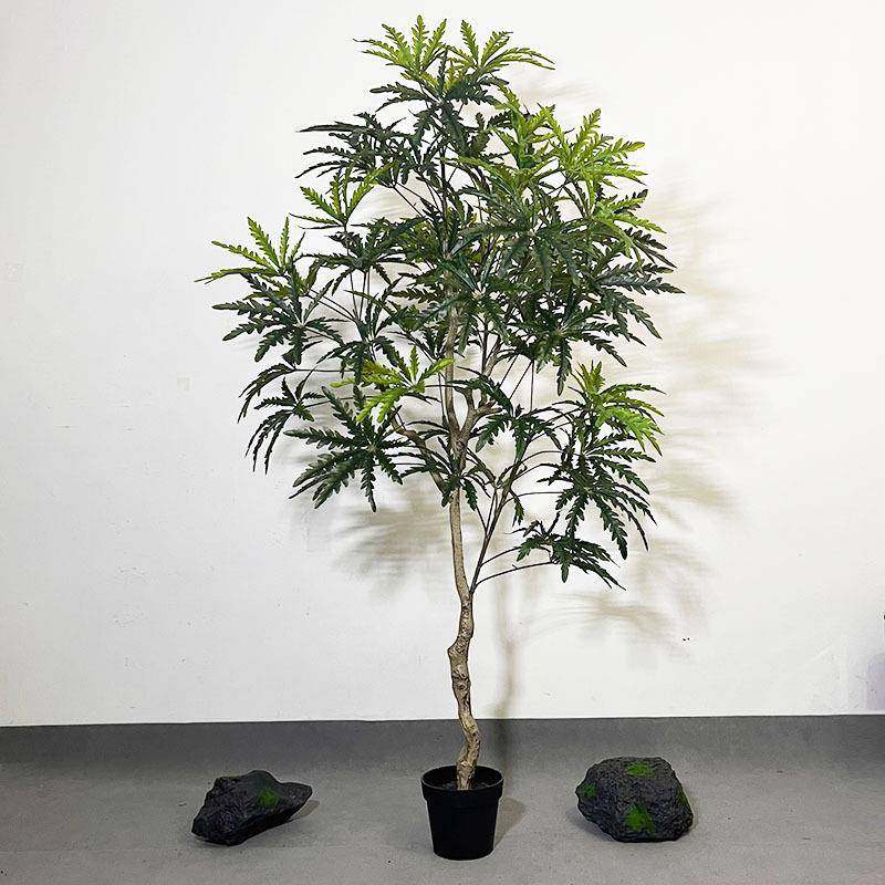 仿真孔雀木绿植内落地大型真仿植物盆栽QS-3004摆厅件家居室客造