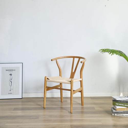 椅榉房木Y椅中式藤无品牌/现代约白橡木实木书简椅子客厅餐厅餐椅