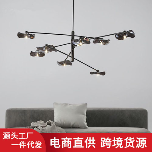 设计师款现代极简异形手工玻璃枝型餐厅灯卧室个性样板房客厅吊灯