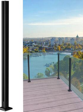 铝合金泳池固夹璃免打孔底台座阳楼梯护栏手立柱玻扶夹踏步LUA直