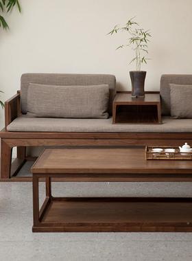 新中式黑胡客桃木发罗汉床现罗汉榻沙厅ZHZ-XT-0代中式小户型樱桃