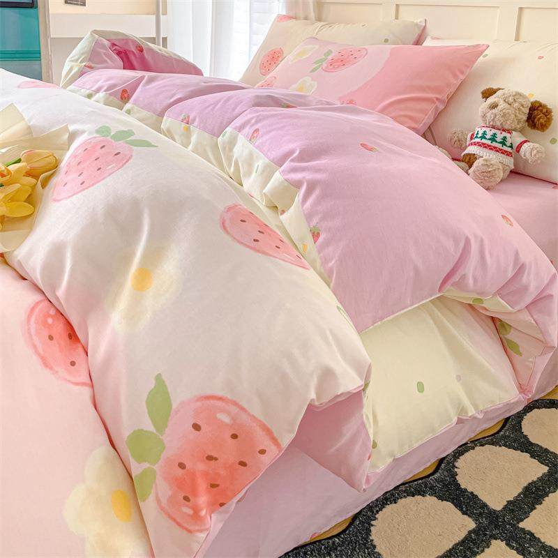 田园风PHE四件套全品棉纯冬棉床单被套罩季床上用宿三舍件套床品