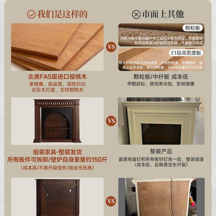 法式壁炉装柜火焰仿真火中古风玄关柜实饰客木置物97厅架入户正对