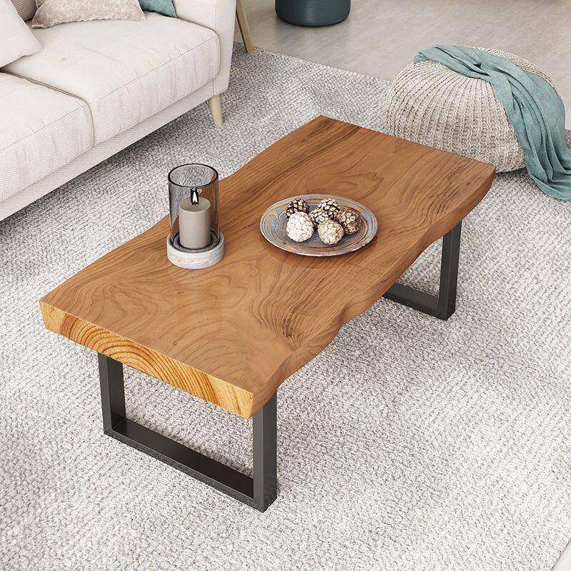 实木茶几桌约用家小户型客厅茶铁简艺桌原木不规则长方形桌子无品