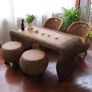 藤阳台桌椅组21631合室喝茶桌户小型家用茶休编闲简约茶几茶台艺