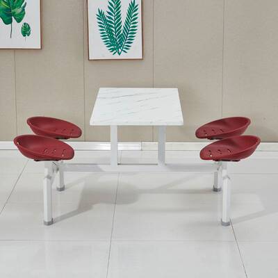 2022年新款食堂餐桌椅 时尚简约带喇叭腿学校企事业单位食堂餐桌