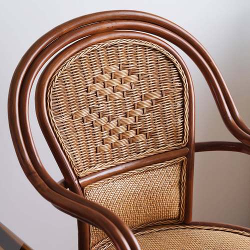藤RIM天真藤椅子靠背椅家用老然人椅单人办公椅腾椅椅藤藤编椅休