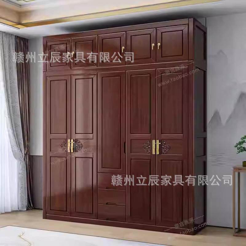 新中式乌金木衣柜卧室家用全实木大衣橱转角收纳挂衣柜子新款2026