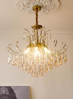 法浪漫宫廷水晶灯家用客厅餐厅美式式古轻奢吊吊灯卧室复餐T-DS88