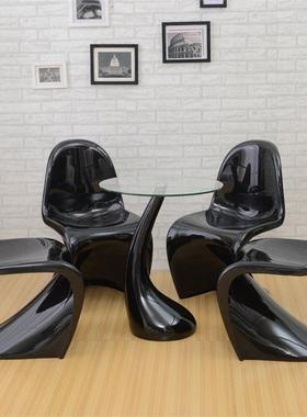 滴洽桌谈椅组合简圆约创意现代小户型阳台66607店铺休闲泪商务会