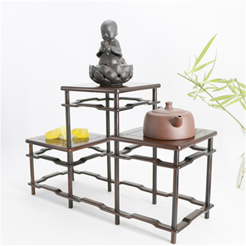 红酸枝高低明式博古架木雕工艺品展示架多宝格花盆景花架底托
