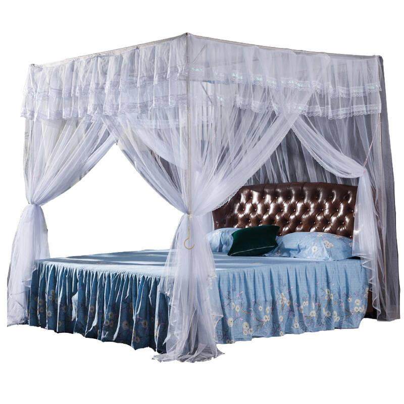 天台悦米先蚊帐三开门不锈钢支212架方顶1落地宫廷1.2/1.5.8m双/