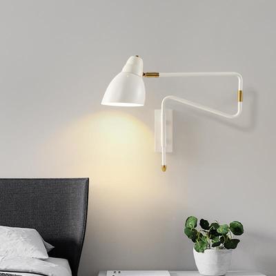 现代简色约可移动折叠卧室床头壁灯意摇创杆白读书BZE桌看书墙灯
