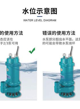 50WQT-96110-1-0小.75手提水泵家用型电动潜水泵抽污水污坑排1污