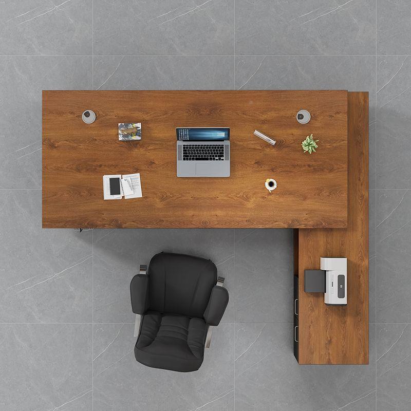 双老裁板办公带抽屉桌椅组桌合办公室家具现代柜简约经理总261大