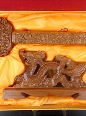 厂地摊货源12860cm桃木剑用带底座套装剑桃木件家家摆挂饰摆饰